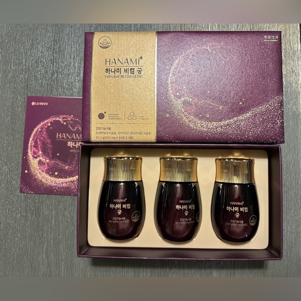 LG Life Garden Hanami Bcom Gung 600mg x 84 Tablets x 3 Bottles K-Beauty